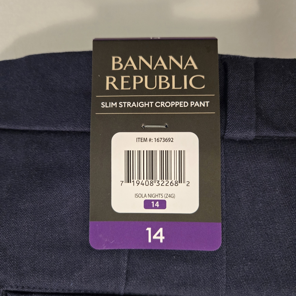 NWT BANANA REPUBLIC Women's Slim Straight Cropped Pant Size 14 - Picture 4 of 7